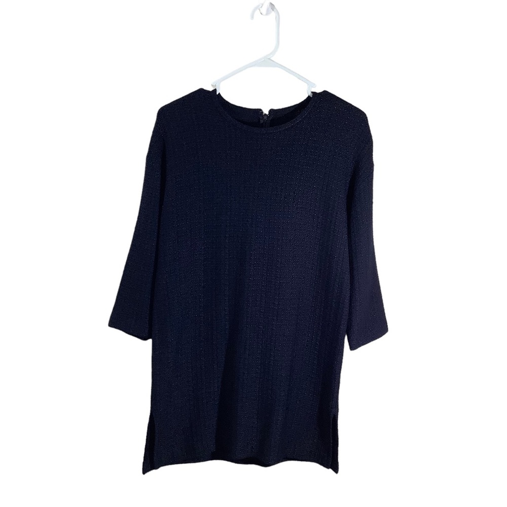 St. John Collection Navy Crew Neck Knit Tunic Dress